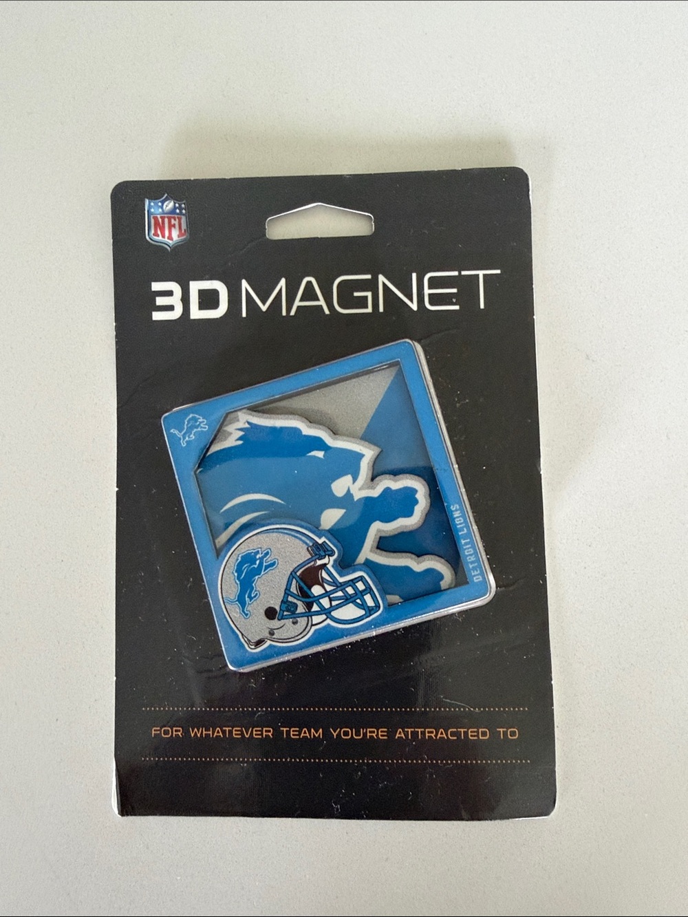 NFL Detroit Lions Emblem Magnet - Light Blue & Silver